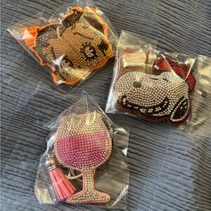 Rhinestone Cartoon Keychains Set